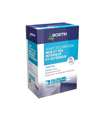 Joint carrelage mur et sol blanc 1kg Bostik