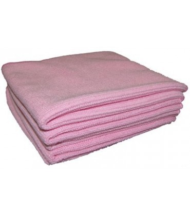 Lavette microfibre professionnelle 40 x 40 cm rose  lot de 5