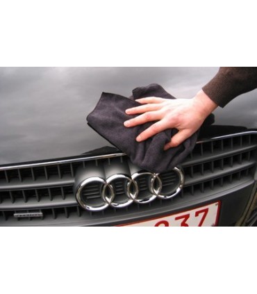 Lavette microfibre professionnelle spéciale automobile 40 x 40 cm noire 