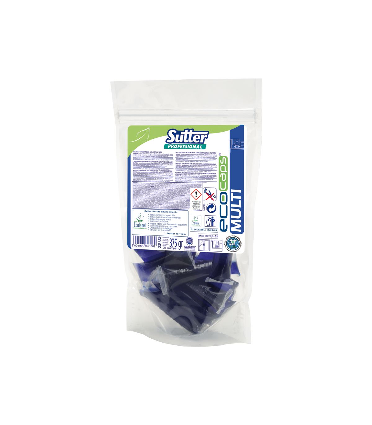 Eco caps multi vitres surfaces concentre 15gr x25 Sutter