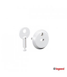 Cache prise 2phases+terre avec clef  x4 Legrand