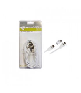 Cordon tv 5m 9.52mm male/femelle+adaptateur