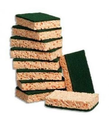 Tampon vert sur éponge premium 13x8,4 cm x10