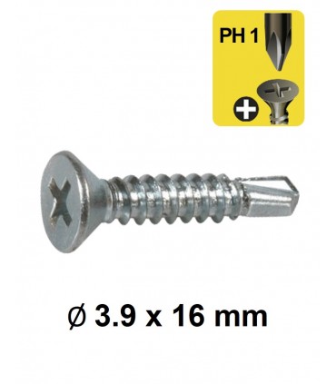 Vis tôle autoperceuse tête fraisée empreinte cruciforme PH Ø 3.5 x 19 mm Vis tôle autoperceuse tête fraisée empreinte cruciforme PH Ø 3.5 x 19 mm
