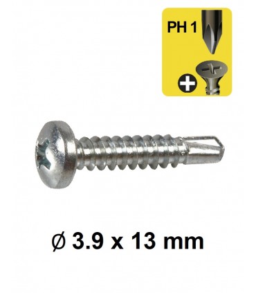 Vis tôle autoperceuse  tête cylindrique empreinte cruciforme PH Ø 3.9 x 13 mm