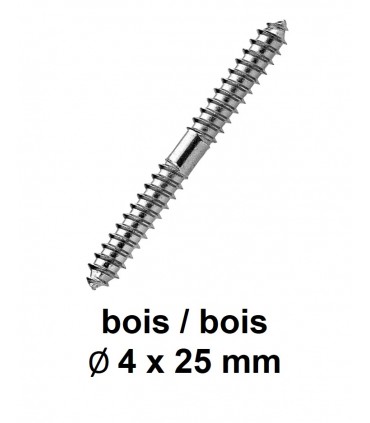 Vis double filet bois / bois  Ø 4 x 25 mm