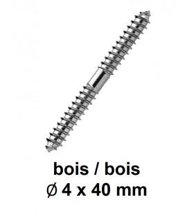 Vis à double filetage (bois/bois) 4x40 zingués mm - 5 pièces