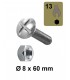 Boulons poêlier 8 x 60 mm acier zingué