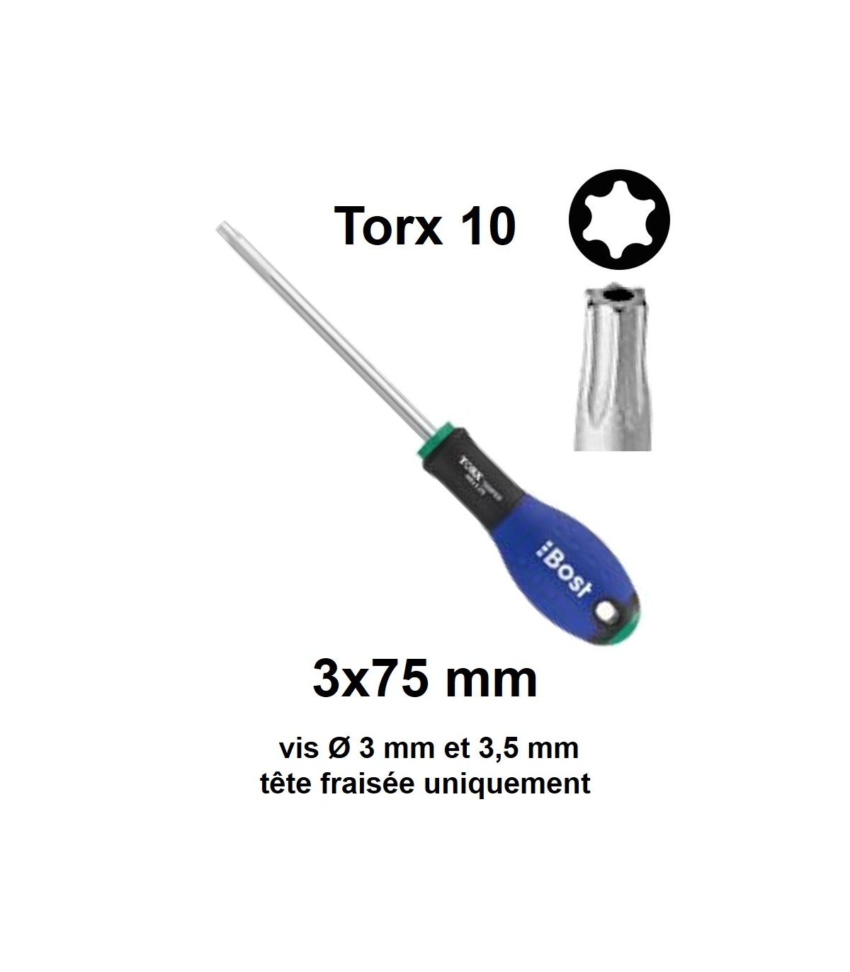 Tournevis torx tamper expert T10 3X75