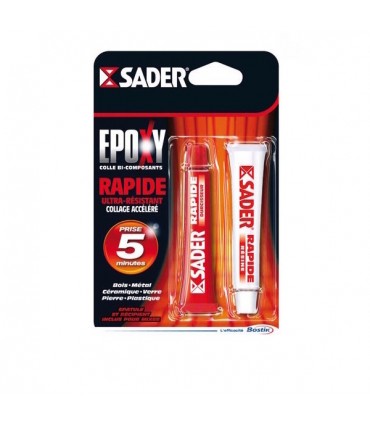 Sader colle epoxy rapide tubes 15ml x2