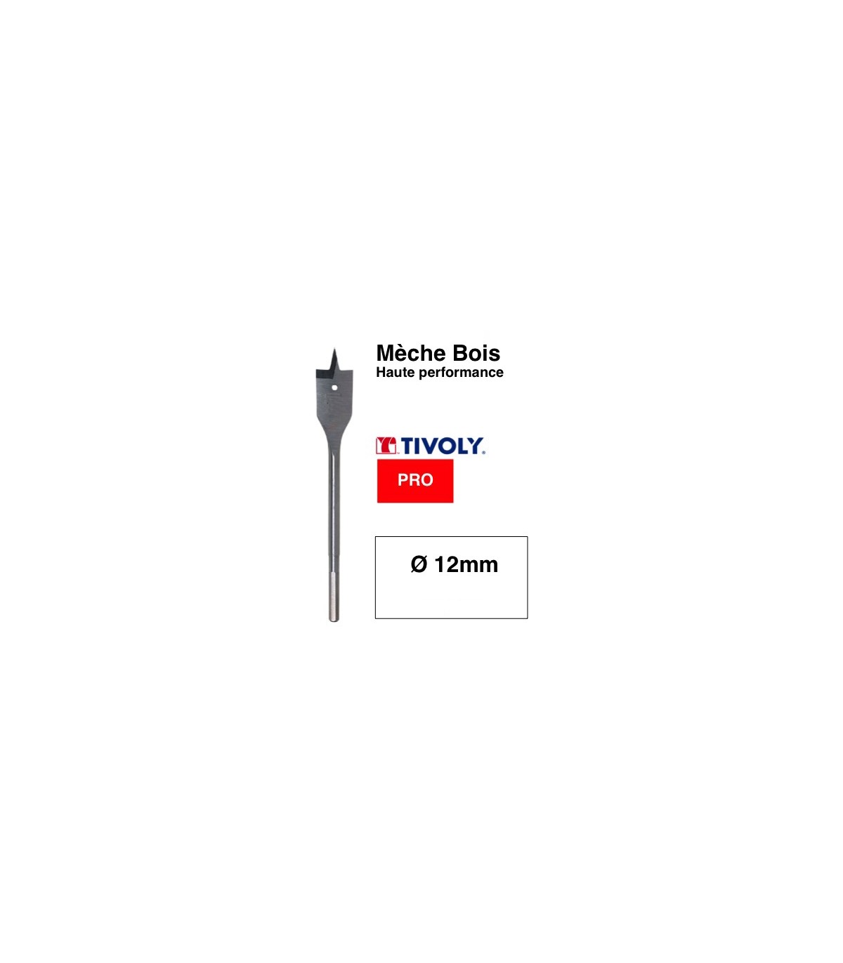 Mèche bois plate Ø12mm tivoly