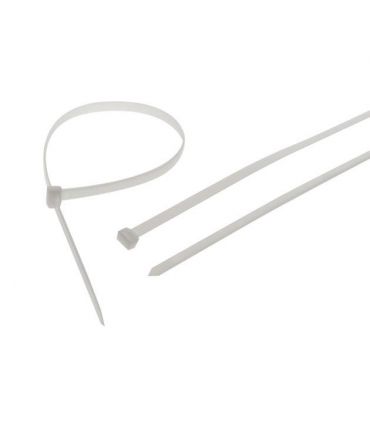 Collier serre câble 180x4.8mm blanc x100