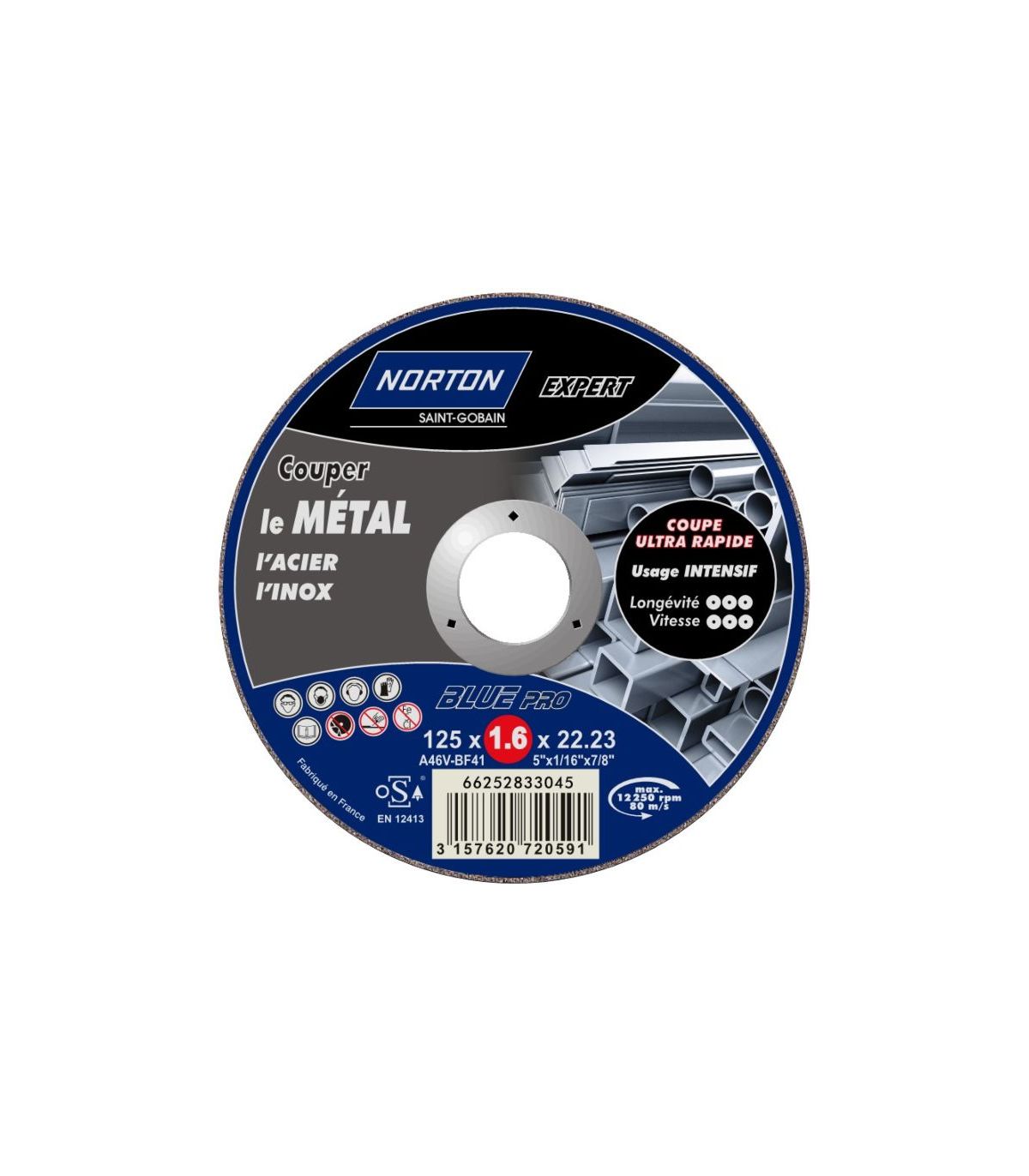 Disque métaux 125x1.6 pro Norton
