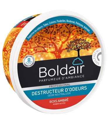 Gel destructeur d'odeur bois ambre 300g Boldair