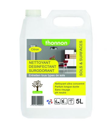 Détergent Désinfectant Surodorant 5L THONNON Citron