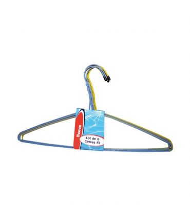 Cintres fil plastifiés lot de 6