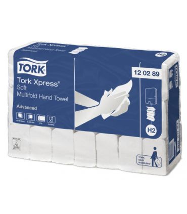 Essuie-mains Tork Xpress H2 interfoliés doux 21x180 formats ecolabel 120289