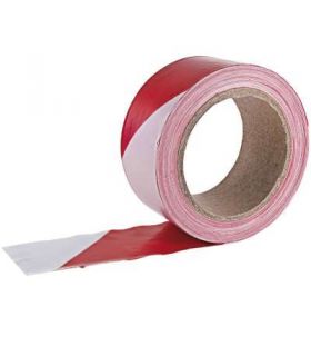 Rubalise signalisation blanc/rouge 50mmx100m