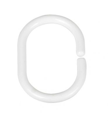 Anneau douche ovale x12 blanc Anneau douche ovale x12 blanc