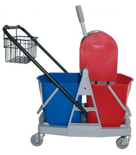 Chariot de lavage 2x15l + presse a machoir