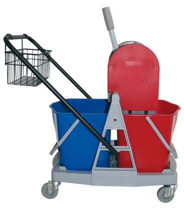 Chariot de lavage 2x15l + presse a machoir