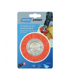 Brosse circulaire 75mm fil gros nylon tige 6