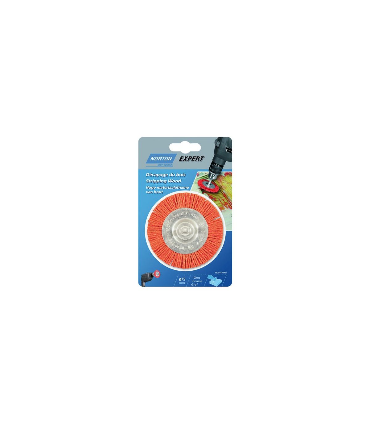Brosse circulaire 75mm fil gros nylon tige 6