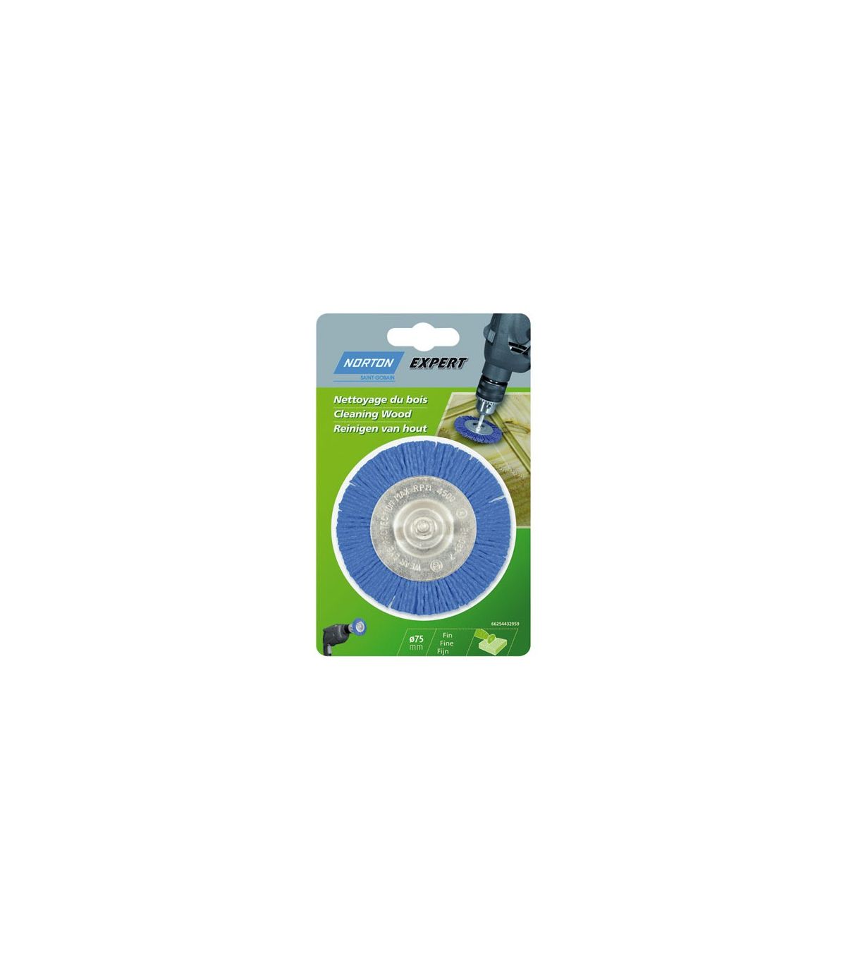 Brosse circulaire 75mm fil fin nylon tige 6