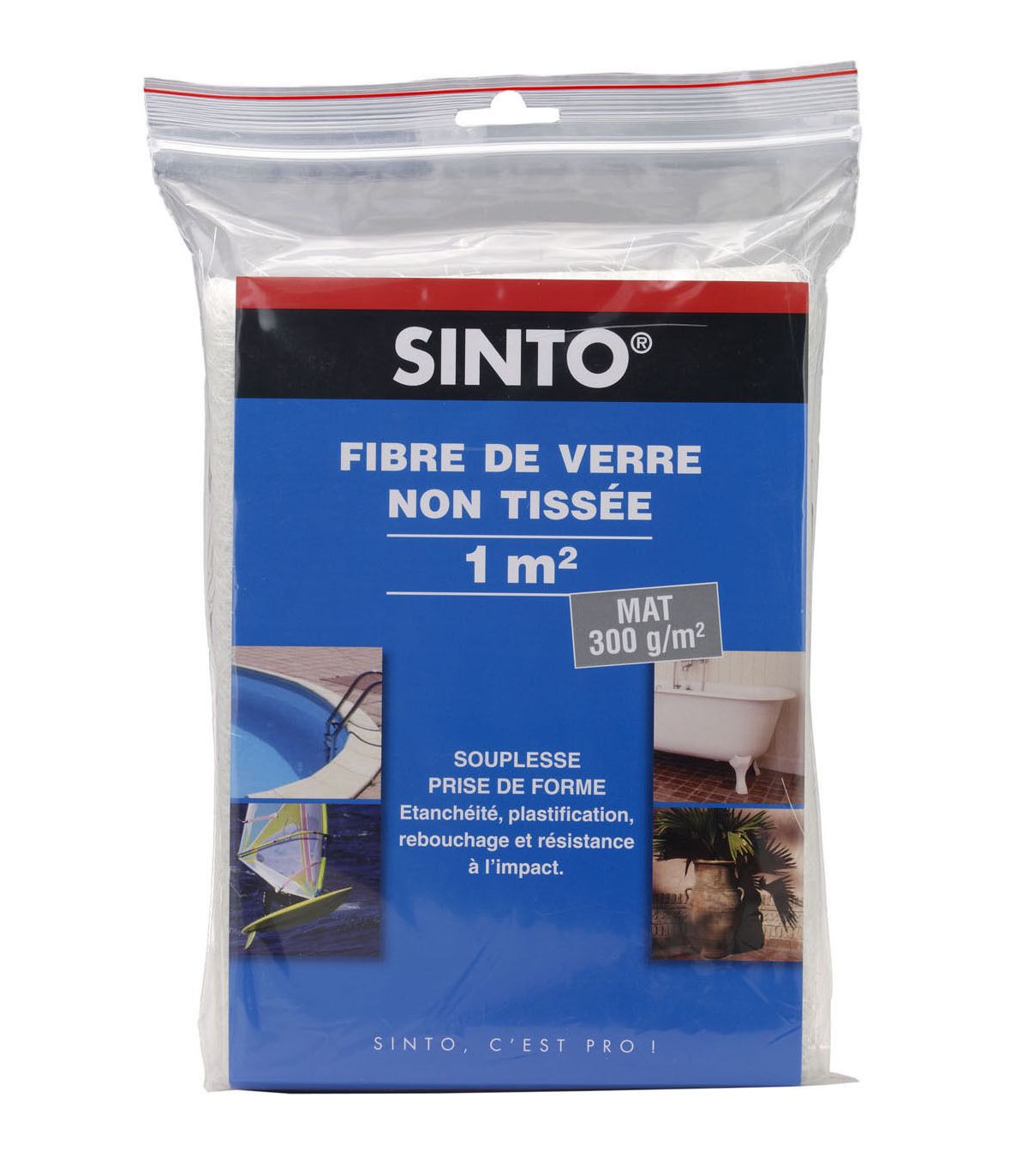 Tissu De Réparation Fibre De Verre Non Tissée SINTO – 300 G/m² Extra-Robuste 0.5 M² Ou 1 M² Pour Rebouchage Et Renfort