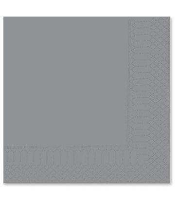 Serviettes 2 plis gris 38x38cm x100