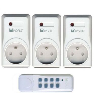 Kit 3 prises avec télécommande
