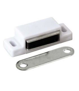 Loqueteau magnétique plastique blanc force 3kg