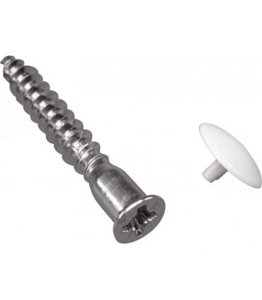 Goujon d'assemblage 7x50mm avec cache blanc x4