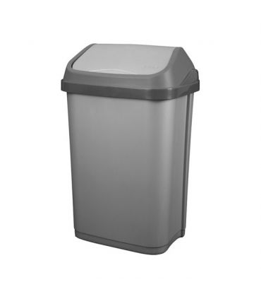 Poubelle 50L couvercle basculant gris