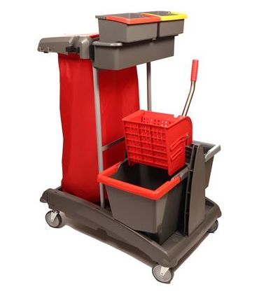 Chariot de ménage IDEATOP 5A + presse à mâchoire