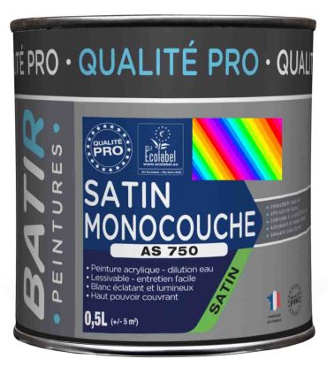 Peinture Satin Ecolabel 0.5L Couleur