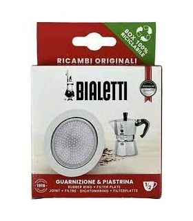 3 joints 1 filtre pour 3/4 tasses cafetière Moka Bialetti