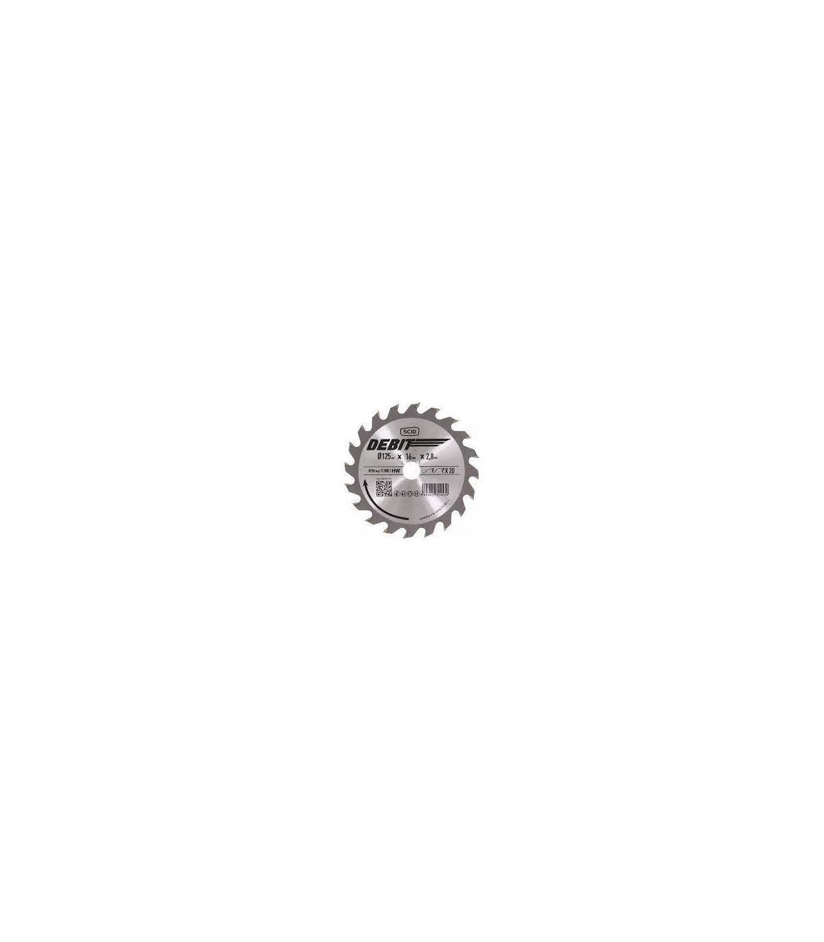 Lame scie circulaire bois alternée SCID 125x16x2.8mm