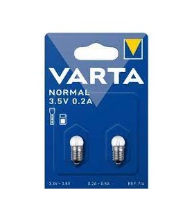 Ampoule argon Varta sphèrique à vis 3.5V 0.2A x2