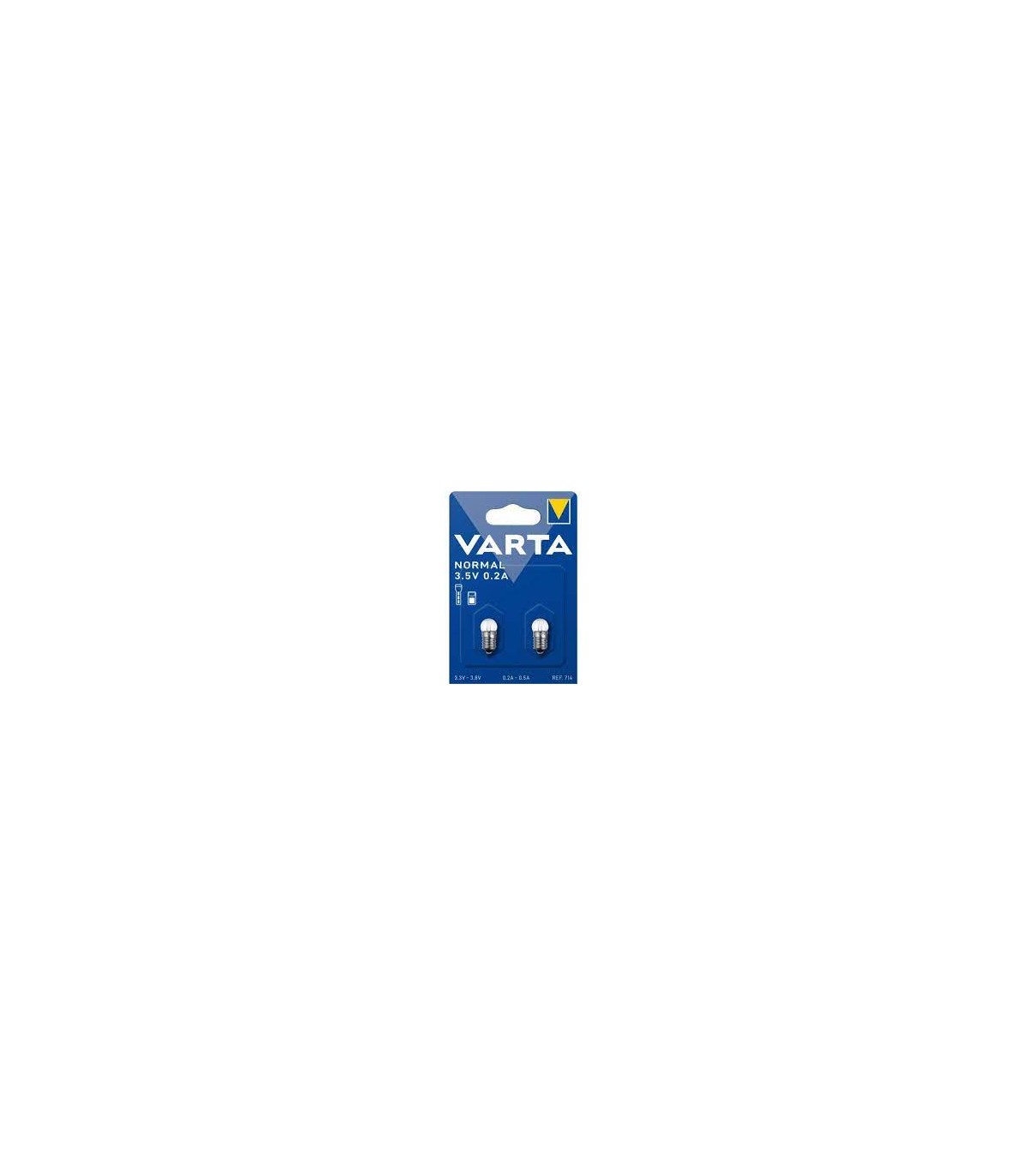 Ampoule argon Varta sphèrique à vis 3.5V 0.2A x2