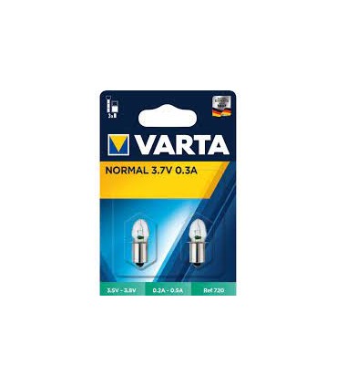 Ampoule argon Varta ogive lisse 3.7V 0.3A x2