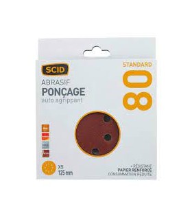 Disque SCID 125mm auto agrippant grain 80 x5