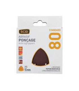 Triangle SCID 93mm perforé 6 trous grain 80 x5