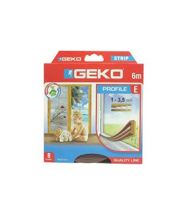 Joint adhésif profil en E marron 9x4mm 6m Geko