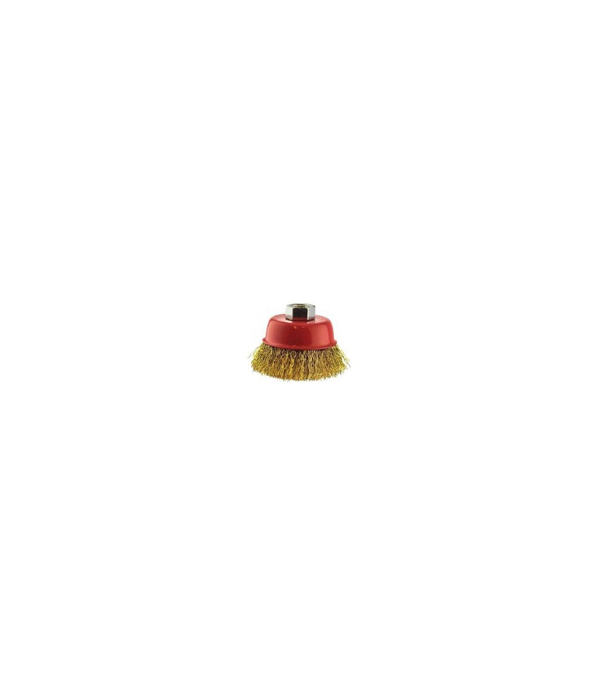 Brosse coupe fil ondulé laiton 2x75mm tige 6