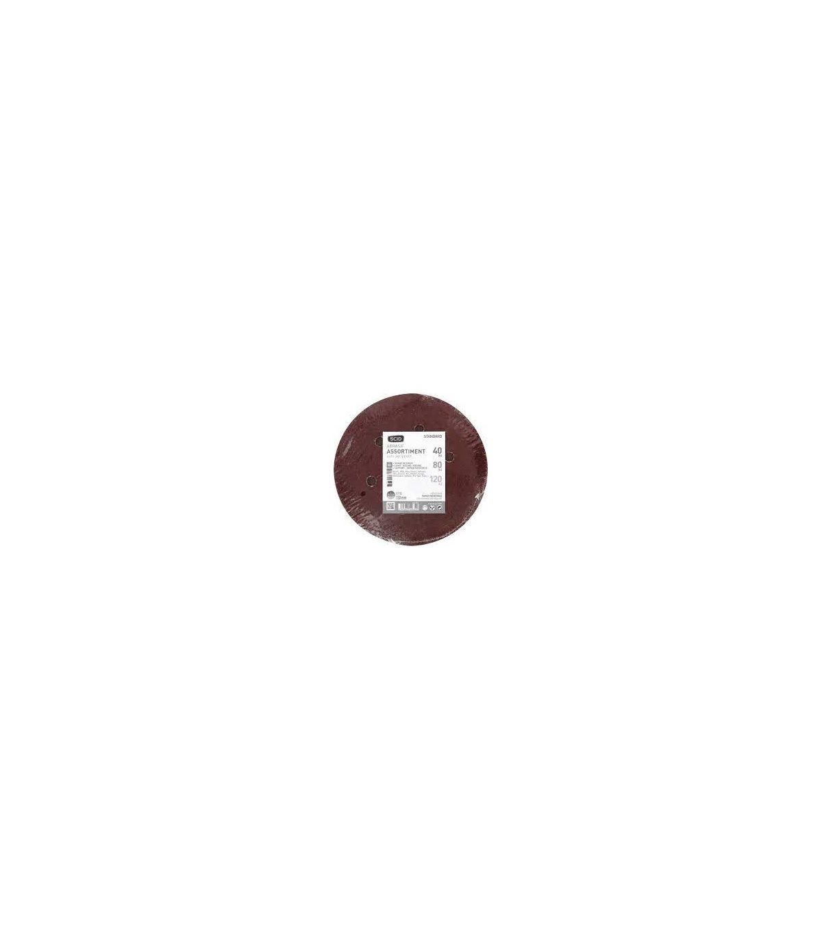 Assortiment de disques SCID auto agrippant grain 4x40, 4x80, 2x120
