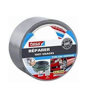 Adhésif toilé réparer 1001 usages gris 10mx50mm Tesa