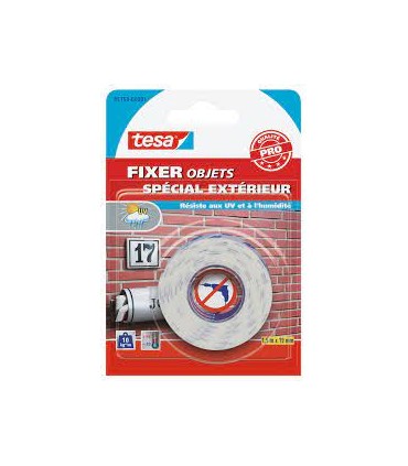 Adhésif double face spécial extérieur 1.5mx19mm Tesa
