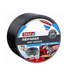 Adhésif toilé réparer 1001 usages noir 10mx50mm Tesa