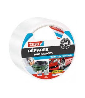 Adhésif toilé réparer 1001 usages blanc 10mx50mm Tesa